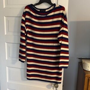 House of Harlow 1960 x Revolve Striped Rust, White, and Blue Sweater Dress